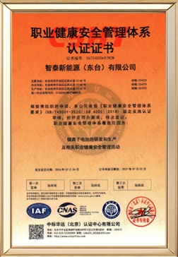 45001职业健康安全管理体系认证证书