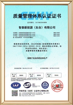 9001质量管理体系认证证书